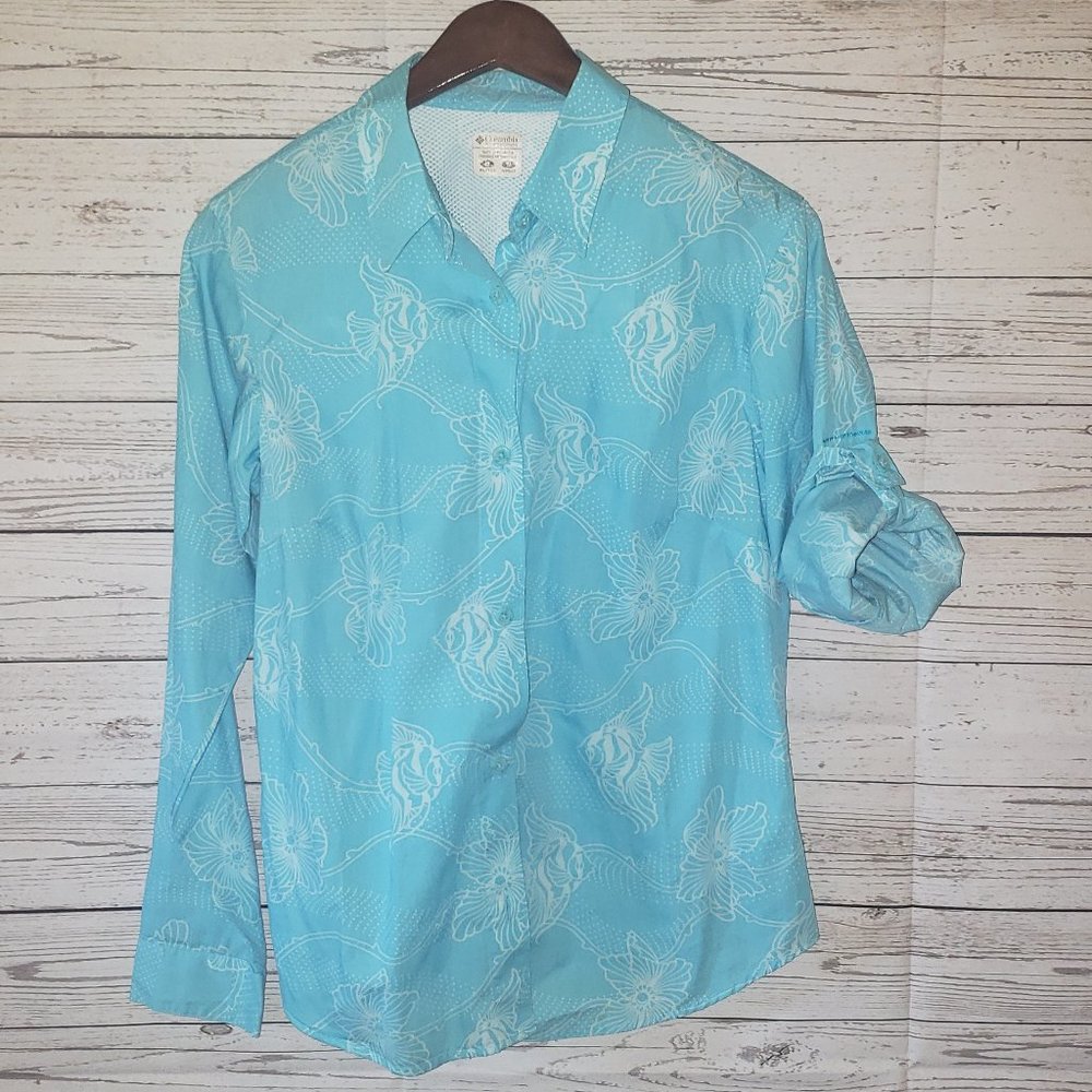 Columbia Omni-shield, button-down long sleeve lightweight shirt, Size M